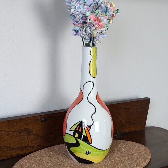 Lorna Bailey Signed Hillside Cottage Vase - Picture 2 of 5